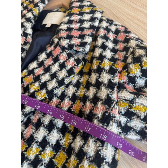 J.Crew Collection Lurex Tweed Oversized Double-Breasted Coat Houndstooth Print - Picture 8 of 11